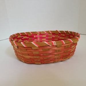 R.O.C. Made In Taiwan Woven Wooden Basket Decor Easter